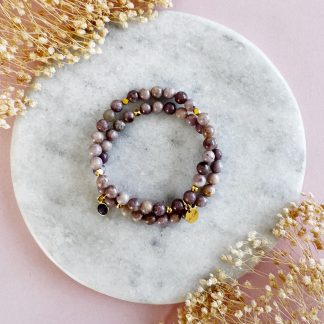 Lepidolith Set "Sparkling Grape"